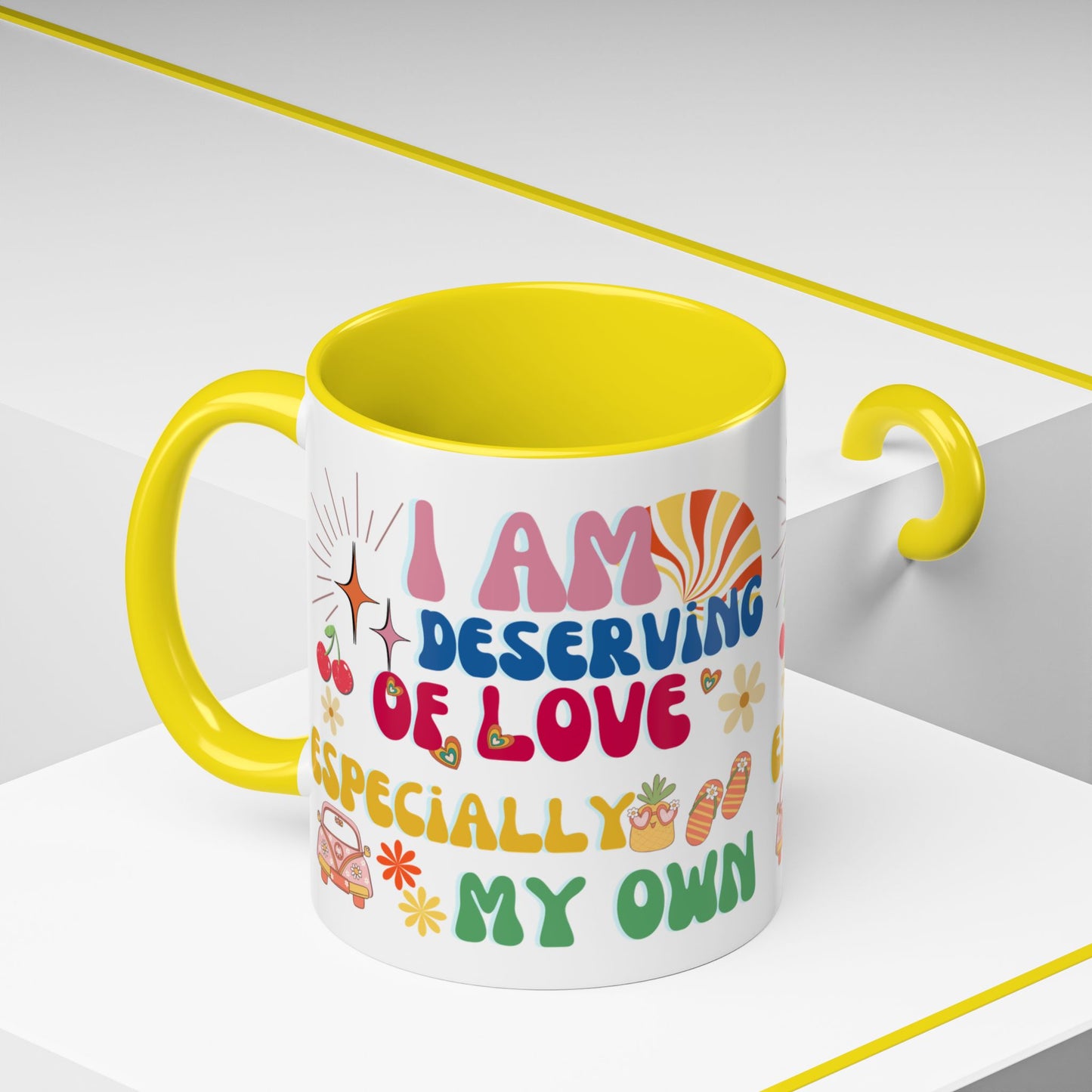 Inspirational Affirmation Mug - "I Am Deserving of Love, Especially My Own"