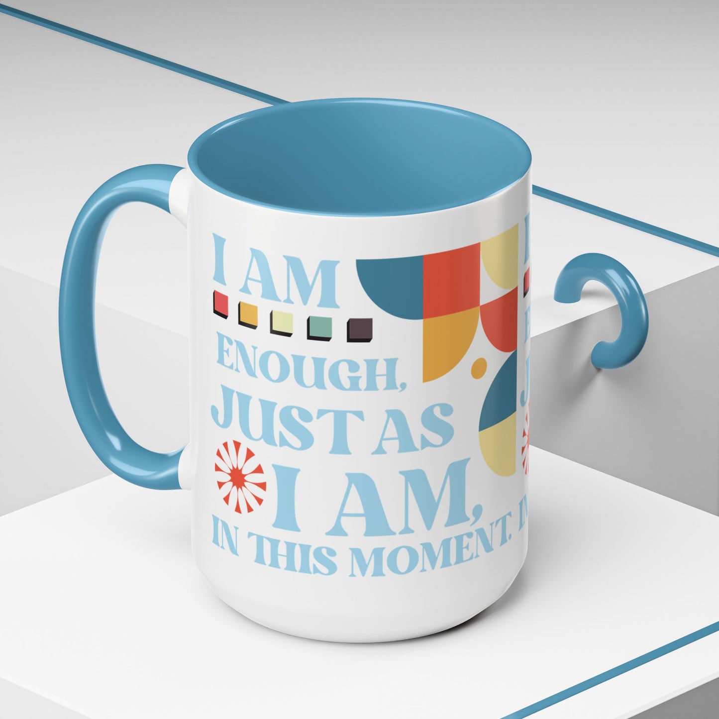 I Am Enough Just as I Am Mug in Blue