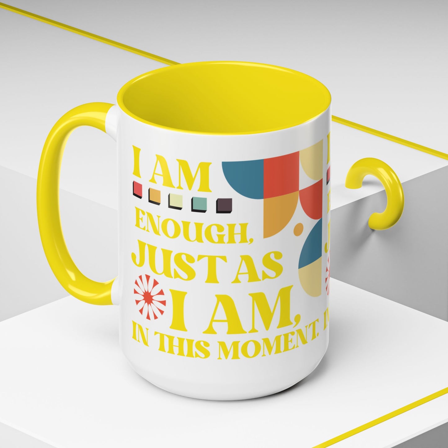 I Am Enough Just as I Am Mug in Yellow
