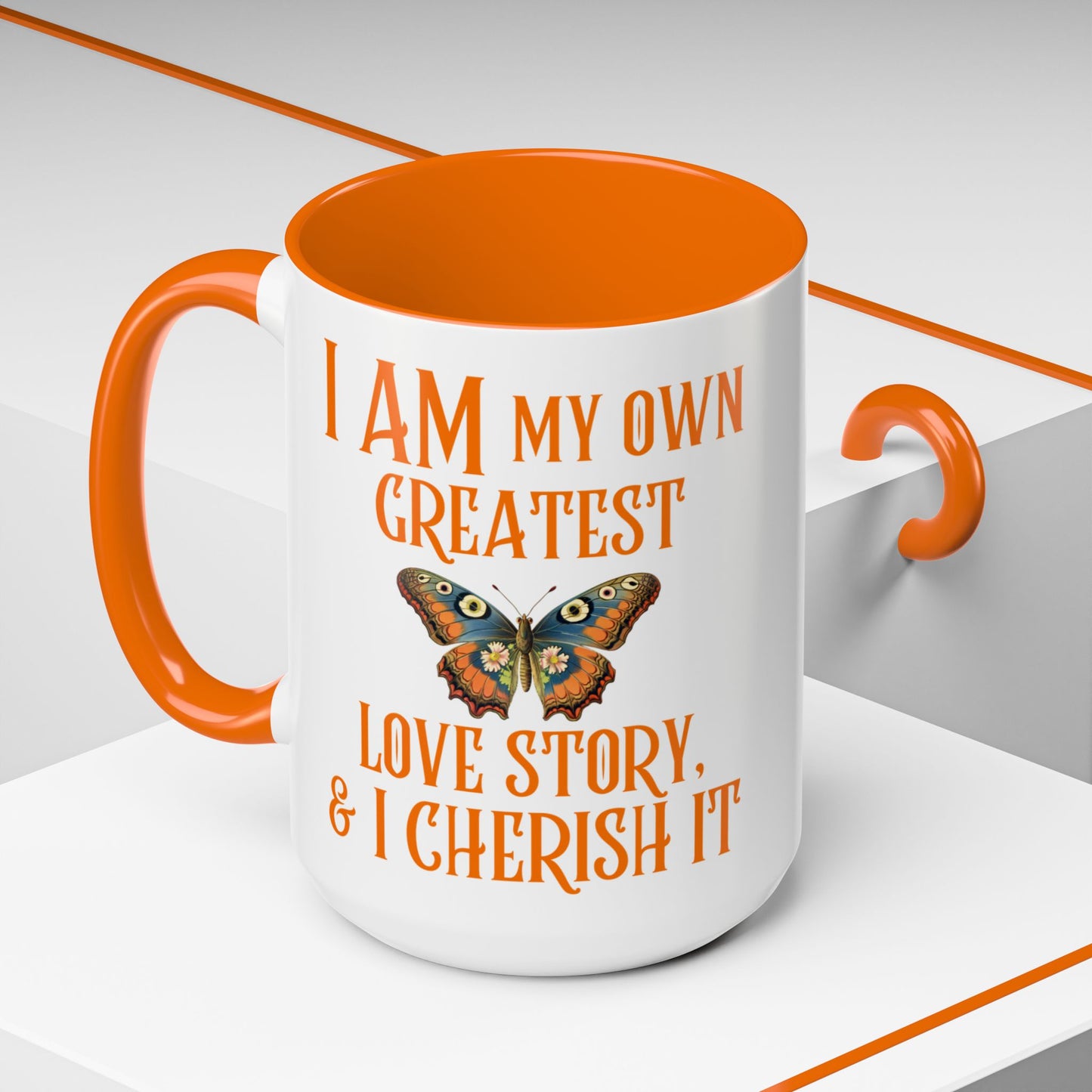 I am My Own Love Story Mug in Orange