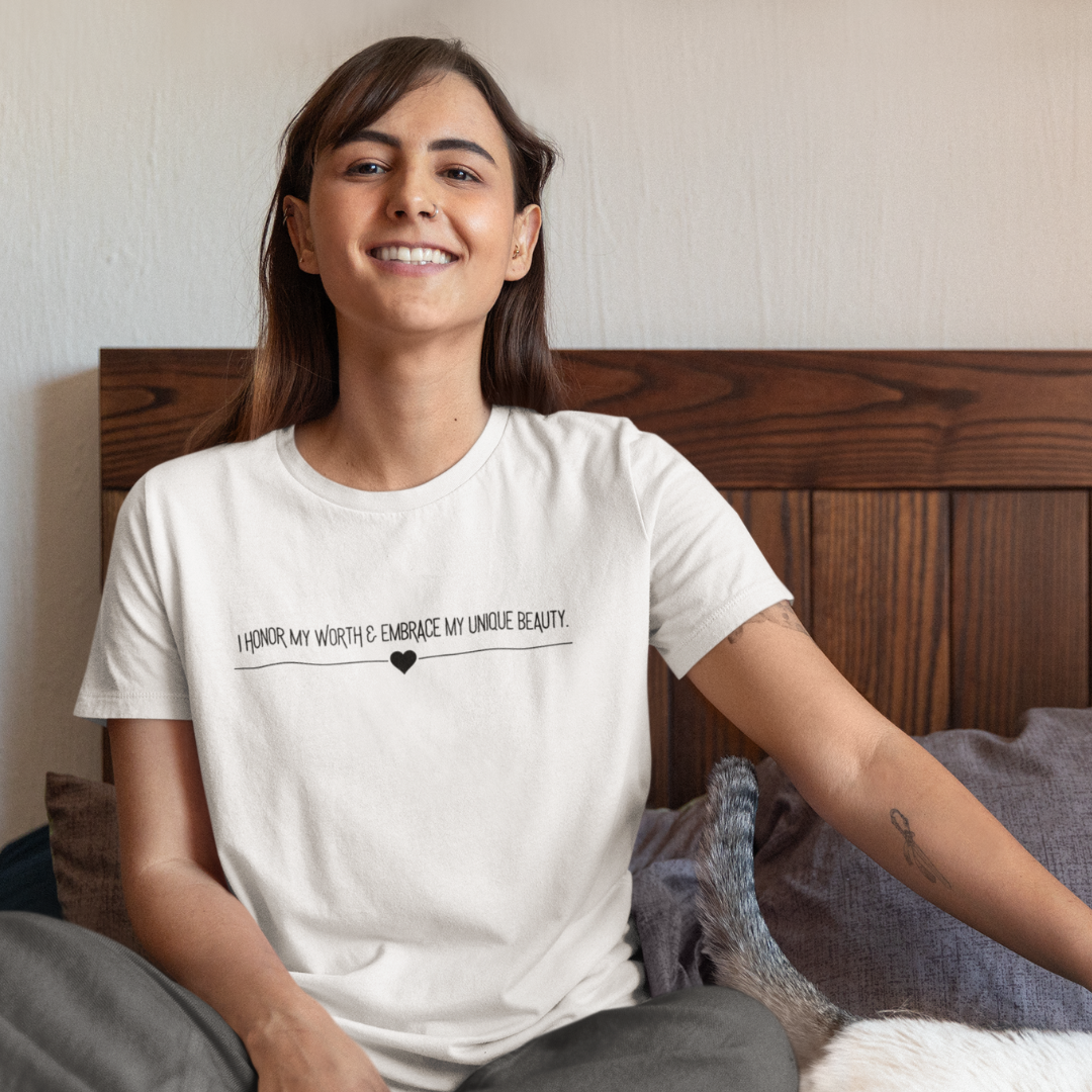 "I Honor My Worth" Minimalist Design Affirmation T-Shirts