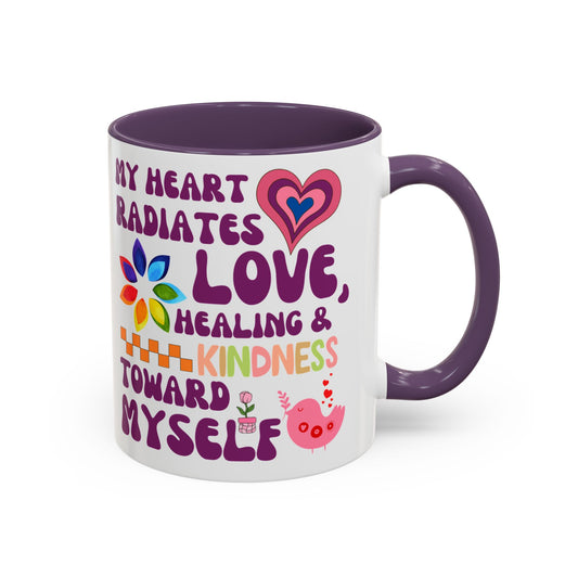 My Heart Radiates Love Mug in Purple