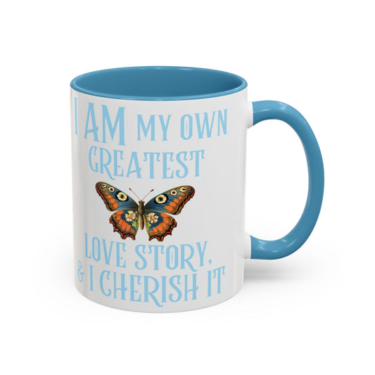 I Am My Own Love Story Mug in Blue